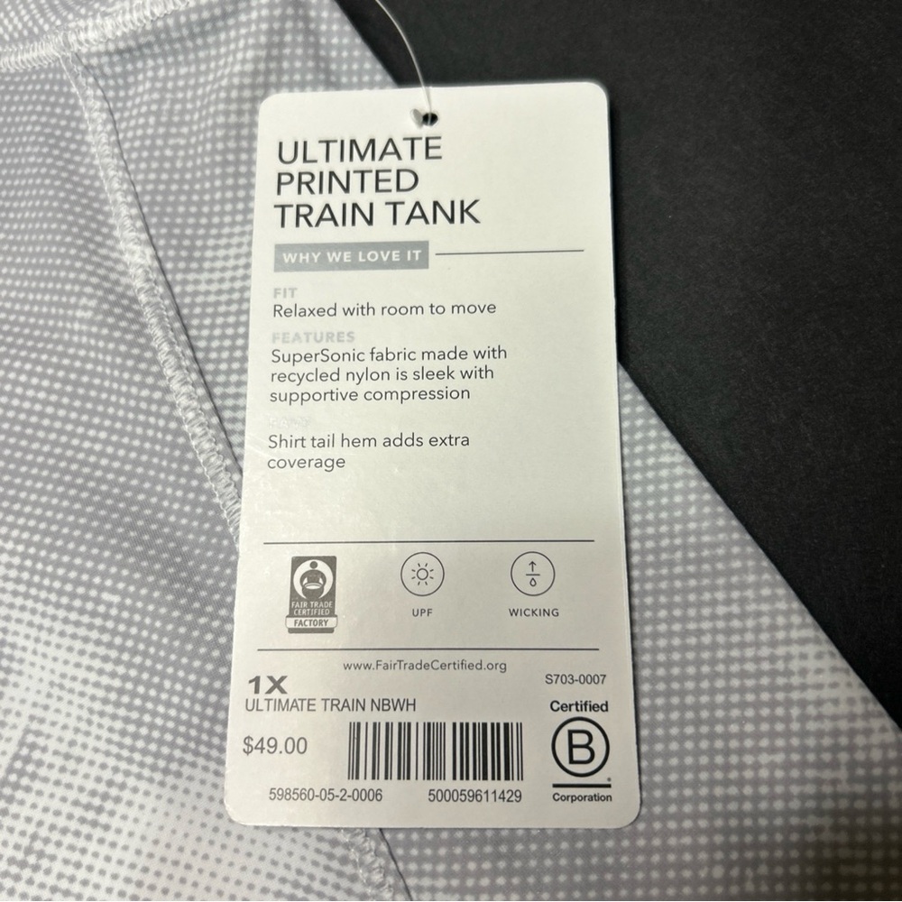 Athleta Cloudy Gray and White Tank Top - Picture 7 of 12